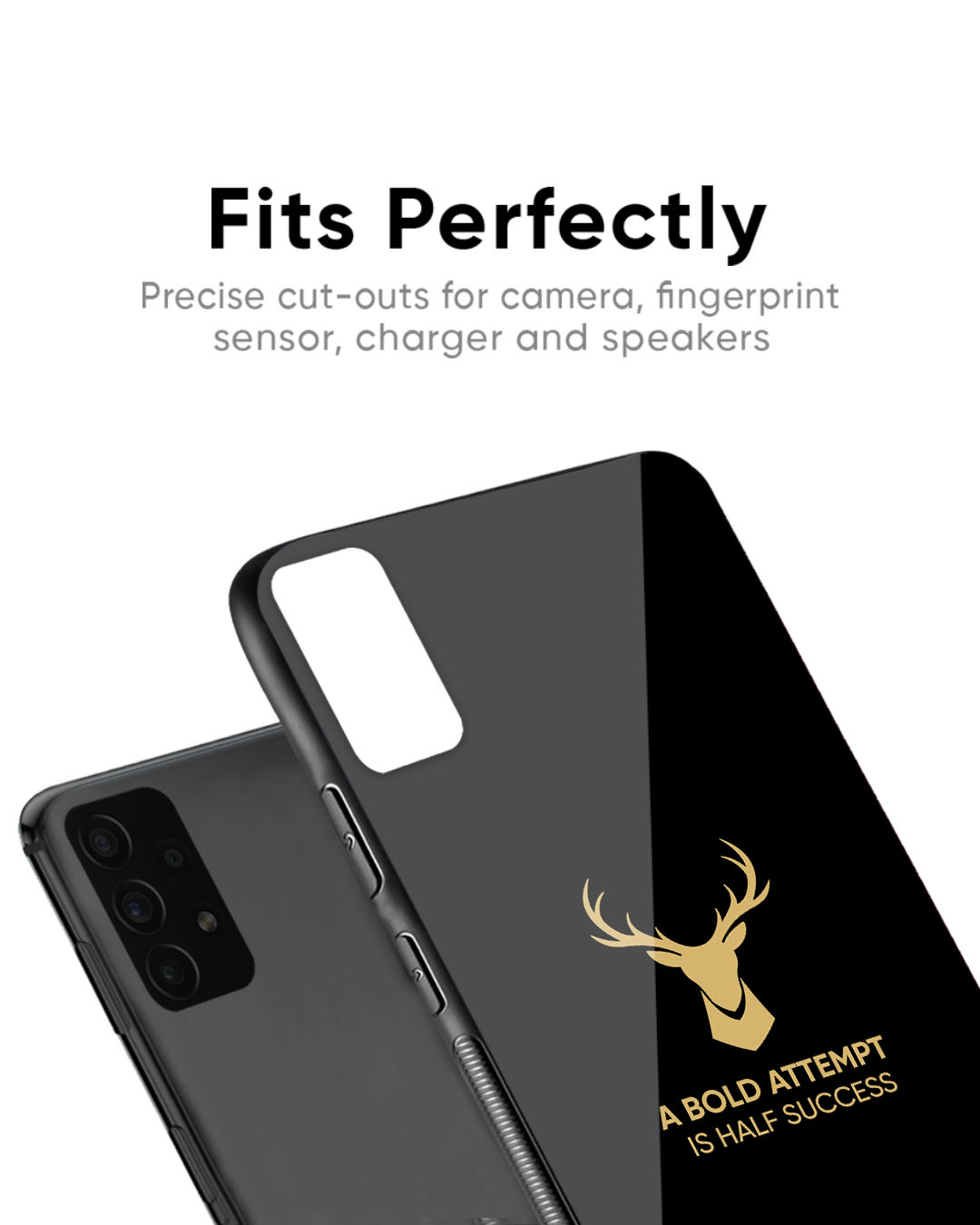 Shop Black Gold Deer Premium Glass Case for Google Pixel 6a (Shock Proof, Scratch Resistant)-Back