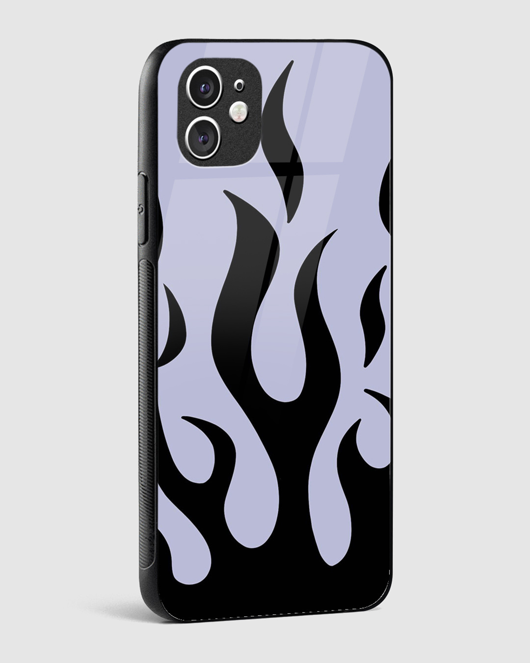 Shop Black & Grey Flame Premium Glass Case for Apple iPhone 11-Back