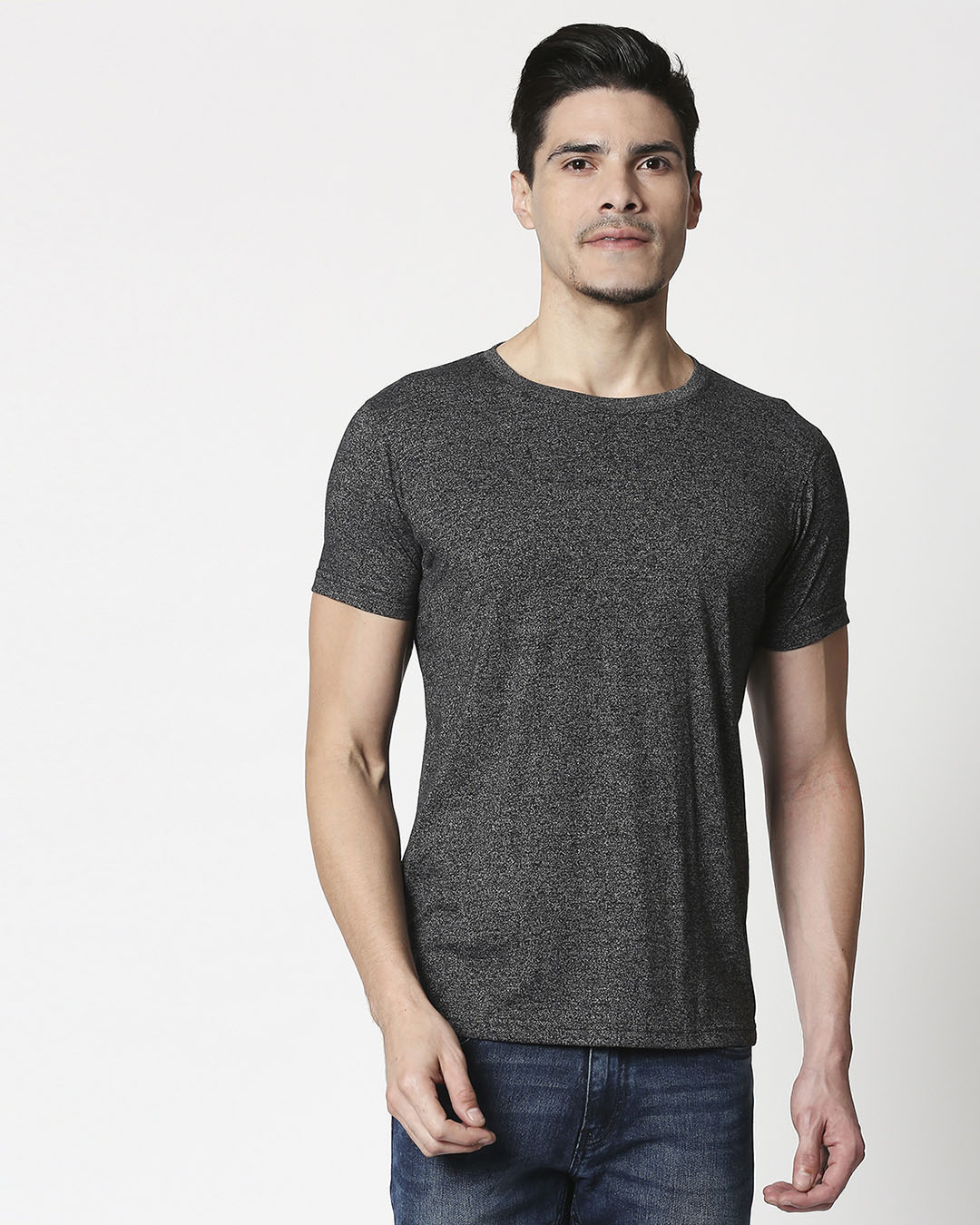 Shop Black Half Sleeve Grindle T-Shirt-Back