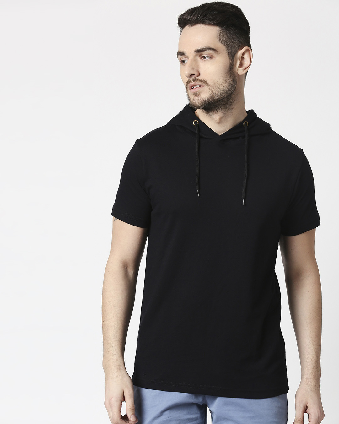 black hoodie t shirt mens