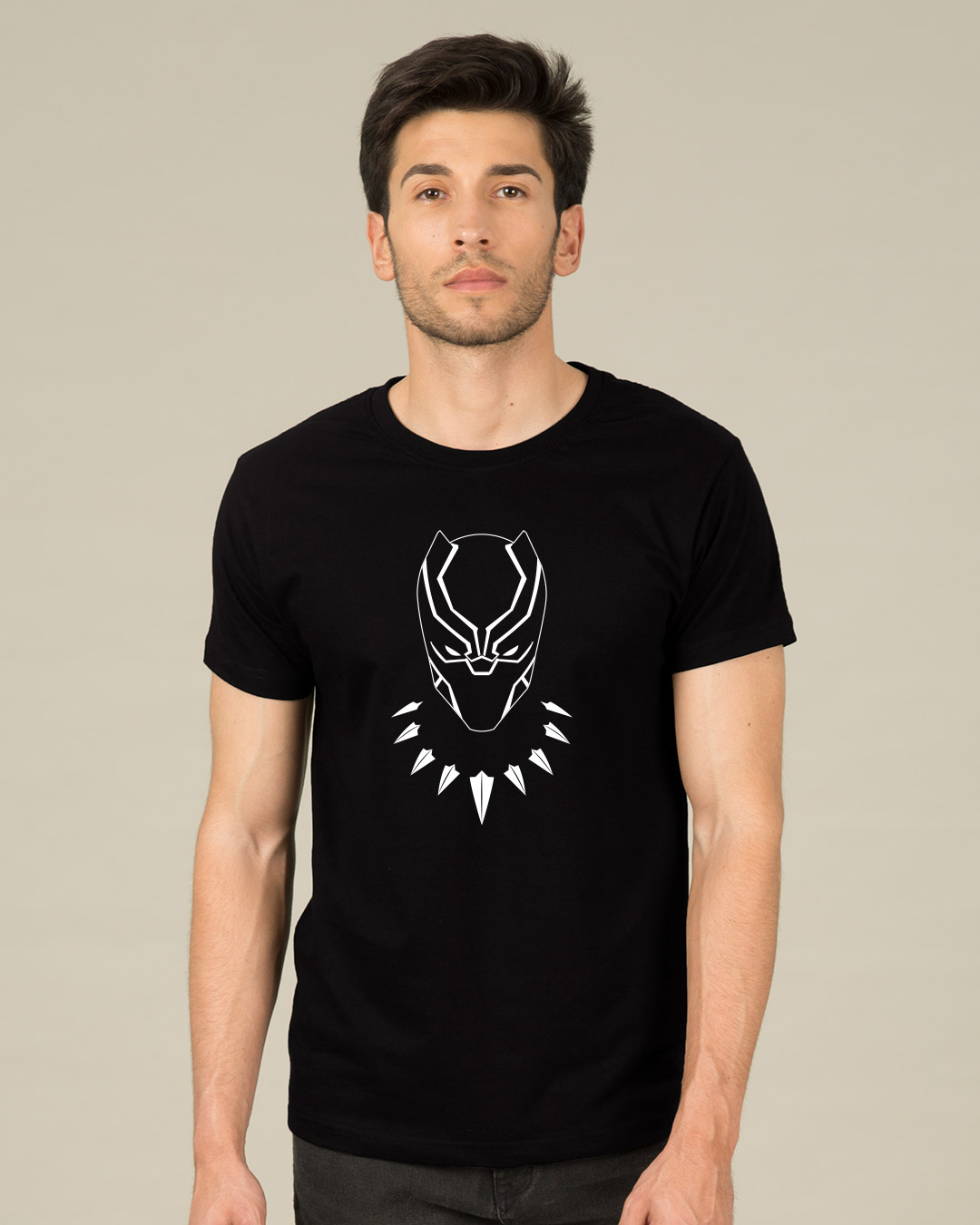 Shop Black Mask Glow In Dark Half Sleeve T-Shirt (AVL) -Back