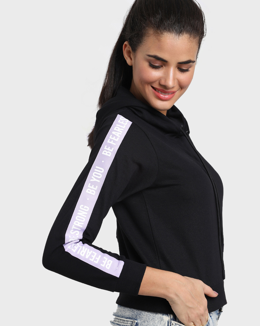 Shop Women's Black Hoodie-Back