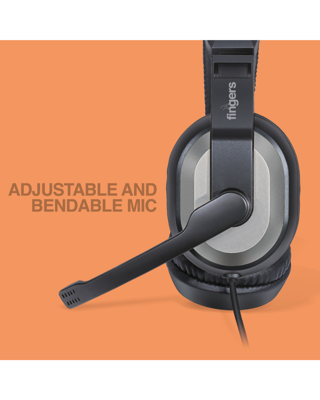 Shop Black on the Ear Wired Headphones-Back