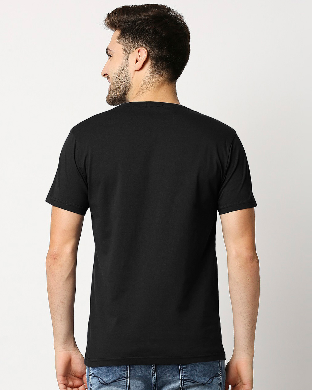 Shop Black Panther Geometric Half Sleeve T-Shirt (AVL)-Back