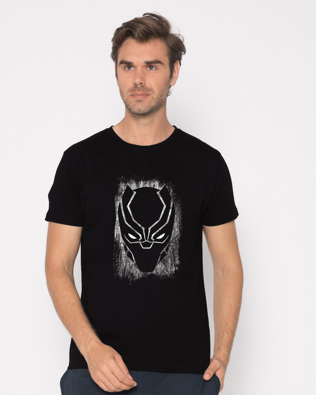 Shop Black Panther Grunge Half Sleeve T-Shirt (AVL)-Back
