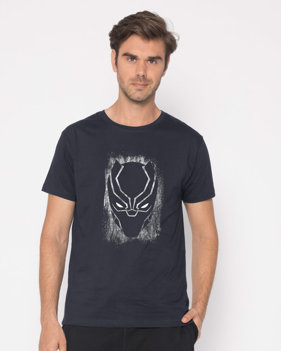 Shop Black Panther Grunge Half Sleeve T-Shirt (AVL)-Back