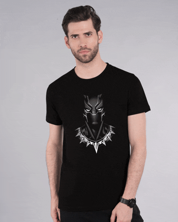 

Black Panther Of Wakanda Glow In Dark Half Sleeve T-Shirt (AVL) Black Men' Printed T-Shirts Bewakoof.com