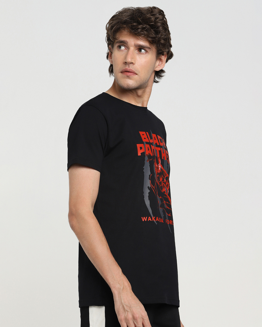 Buy Black Panther Red Half Sleeve T-Shirt (AVL) for Men black Online at ...