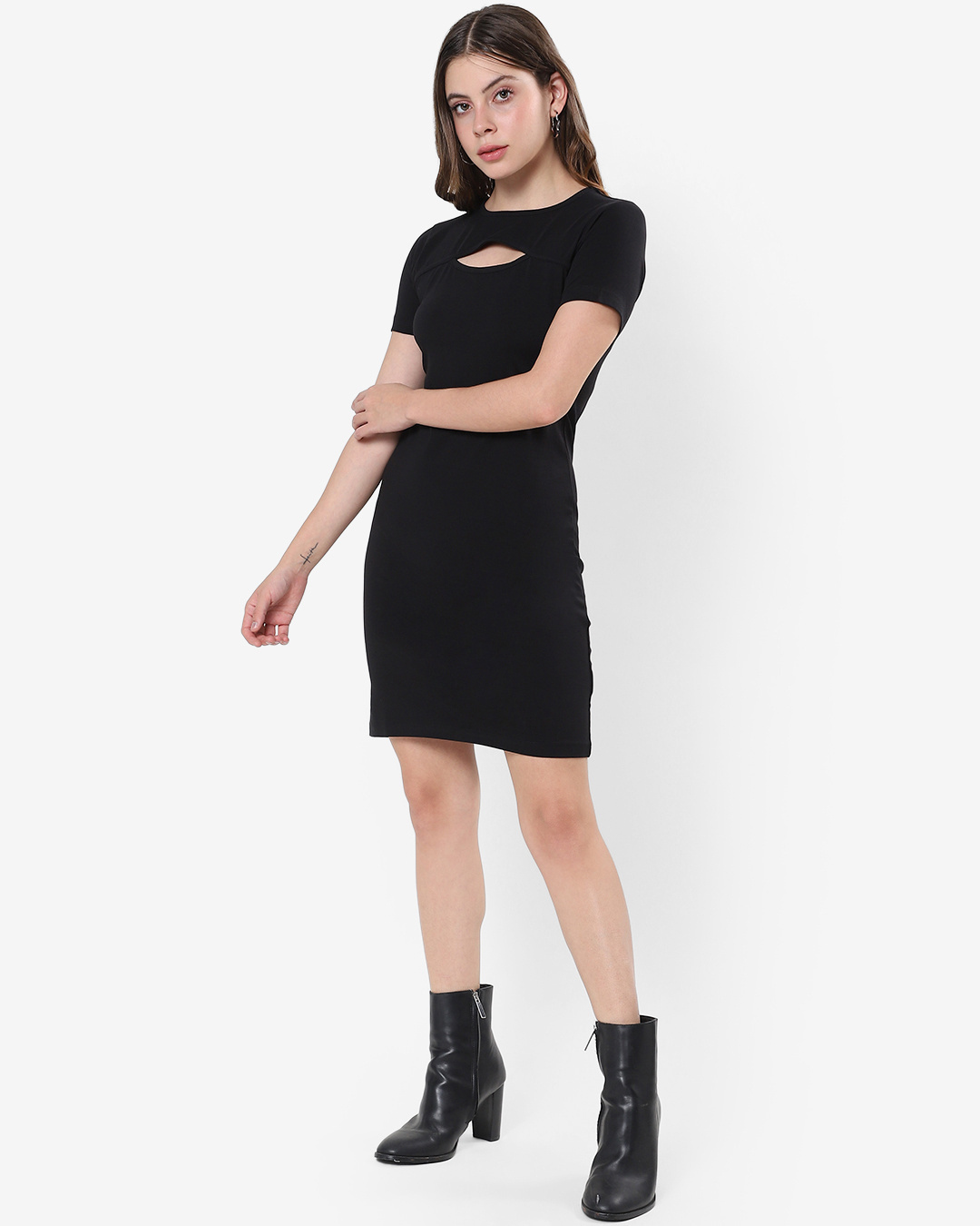 Shop Women's Black Cut Out Dress-Back