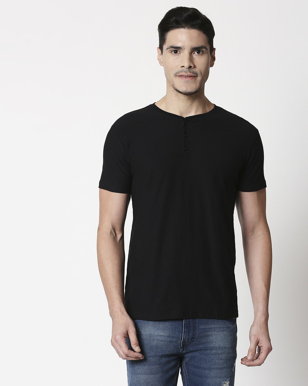 black henley t shirt