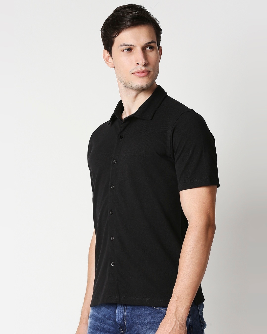 Buy Black Solid Half Sleeve Shirt For Men Black Online At Bewakoof