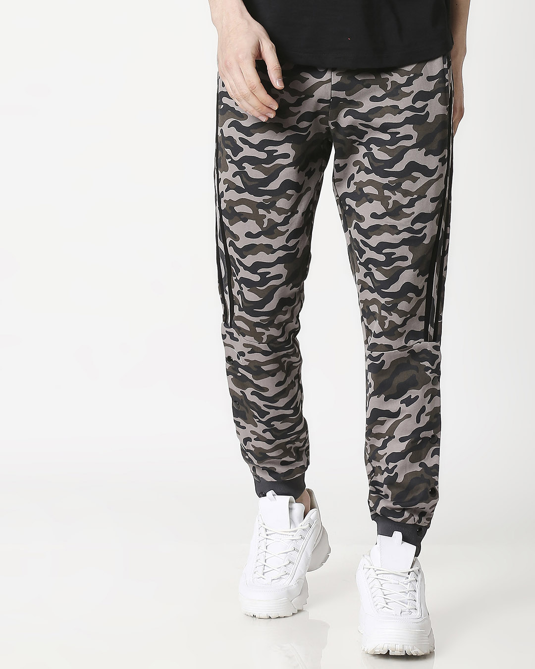 Buy Men's Black Camo Casual Joggers Online at Bewakoof