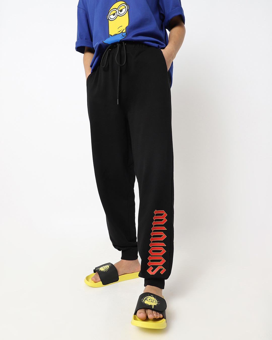 Shop Black We are all Minion Joggers-Back