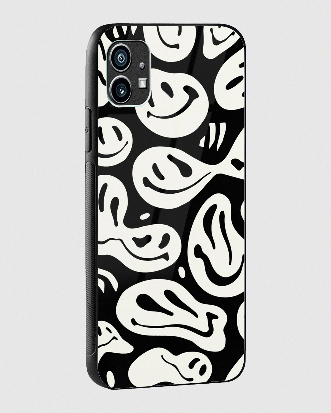 Shop Black & White Liquify Ghost Black Premium Glass Case for Nothing Phone (1)-Back