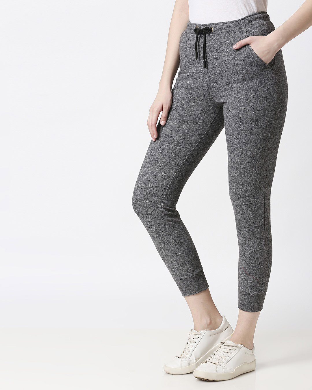 womens plain black joggers