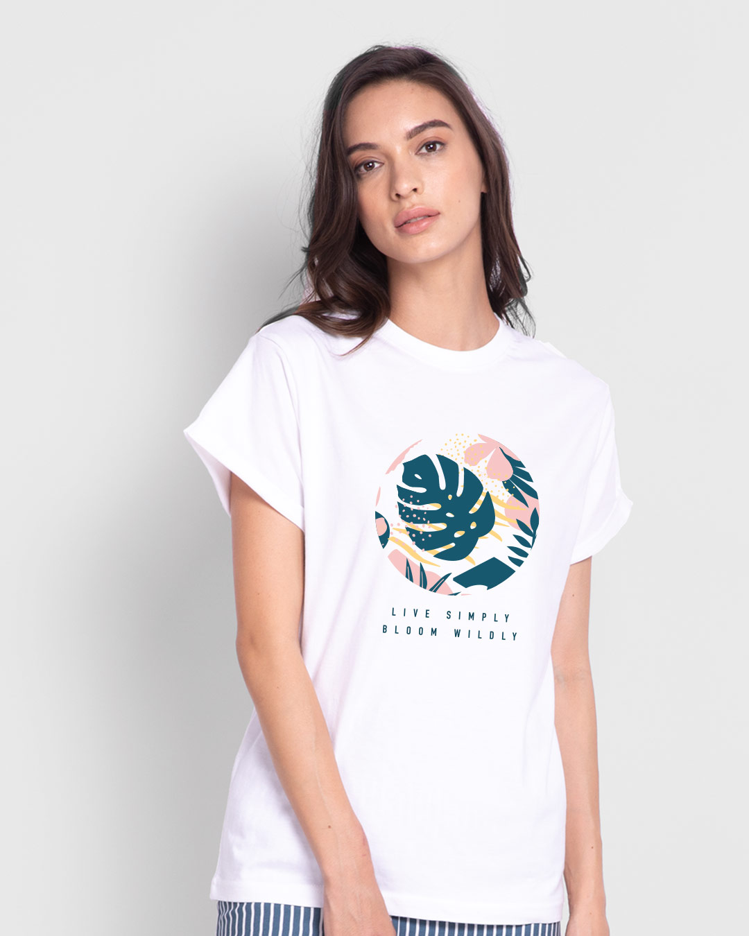 Shop Bloom Wildly Boyfriend T-shirt For Women's-Back