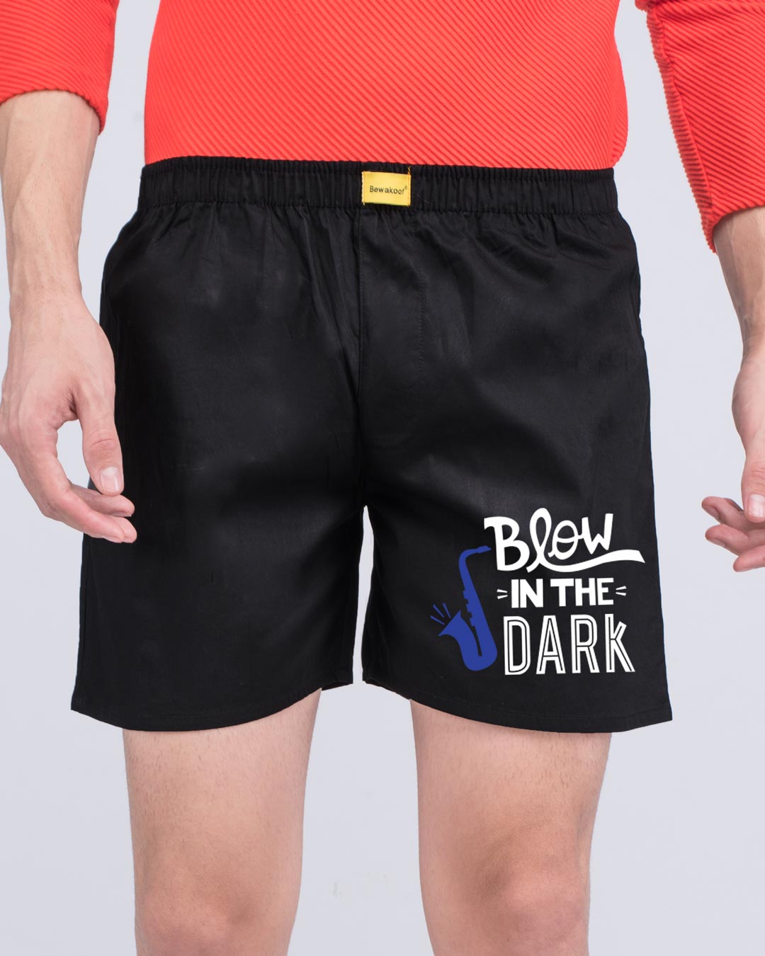 Shop Blow In Dark Glow In Dark Side Printed Boxer -Back