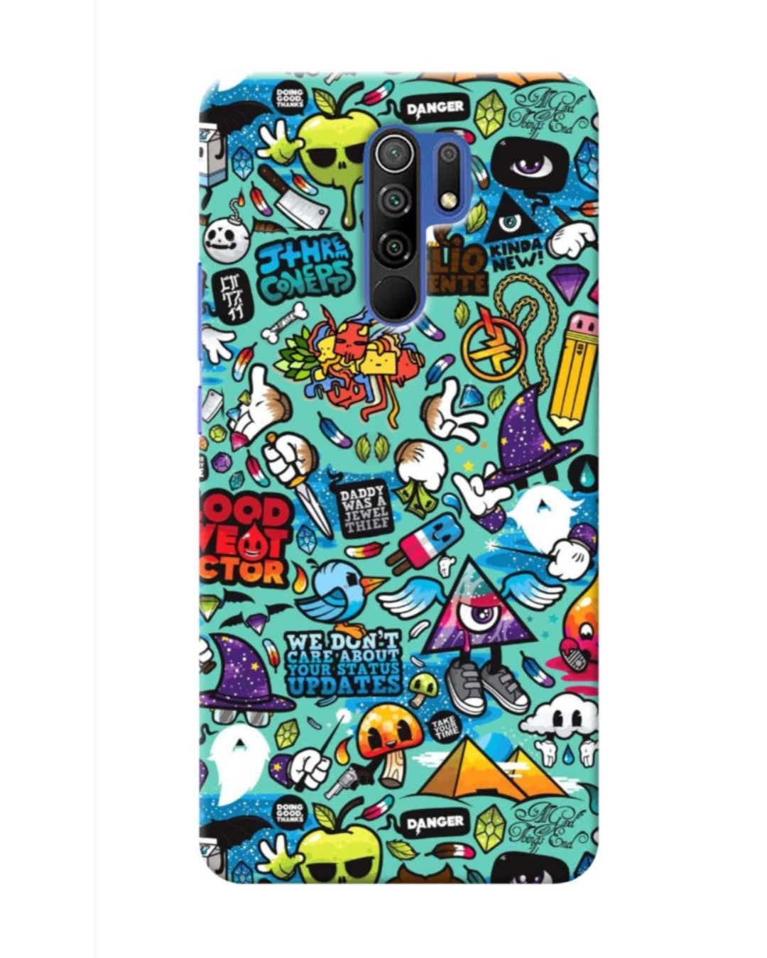 Shop Blue Abstract Printed Designer Hard Cover For Poco M2 (Impact Resistant, Matte Finish)-Front