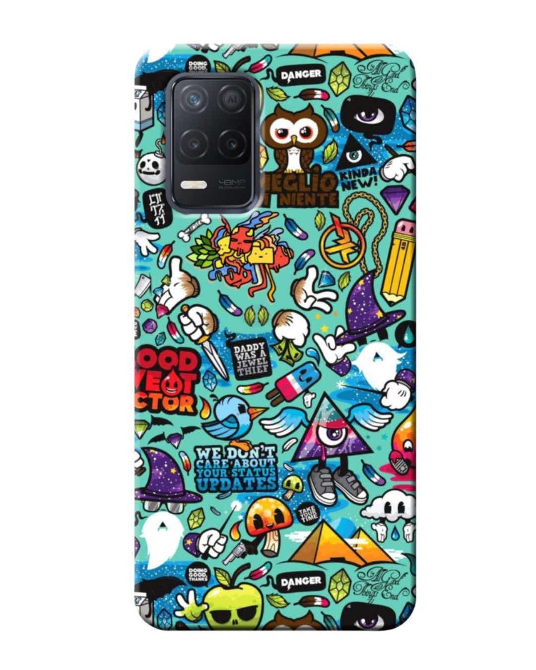 Shop Blue Abstract Printed Designer Hard Cover For Realme Narzo 30 (Impact Resistant, Matte Finish)-Front