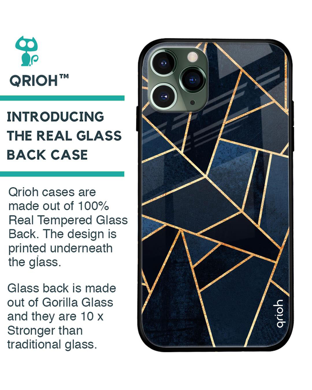 Shop Abstract Tiles Printed Premium Glass Cover for iPhone 11 Pro(Shock Proof, Lightweight)-Back