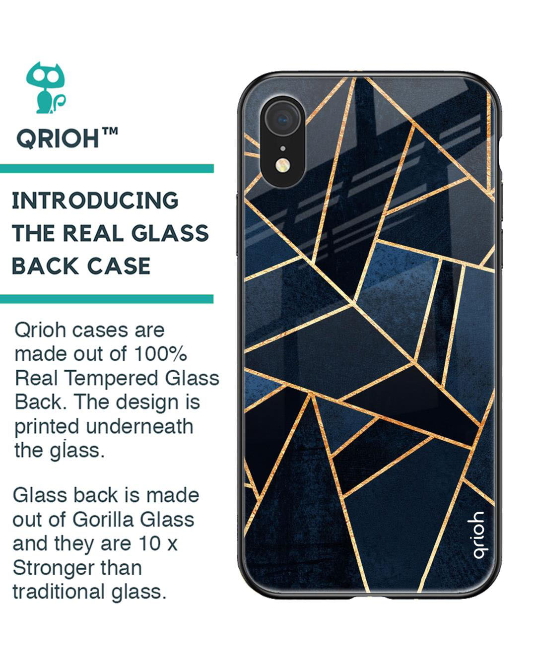 Shop Abstract Tiles Printed Premium Glass Cover for iPhone XR(Shock Proof, Lightweight)-Back