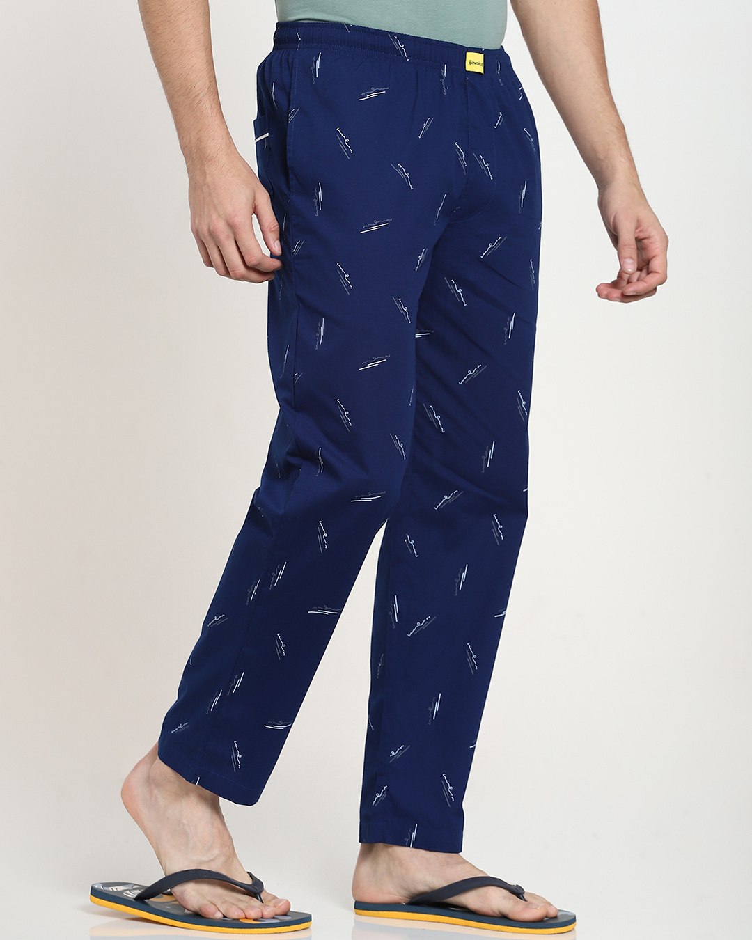 Shop Men's Blue All Over Abstract Printed Pyjamas-Back
