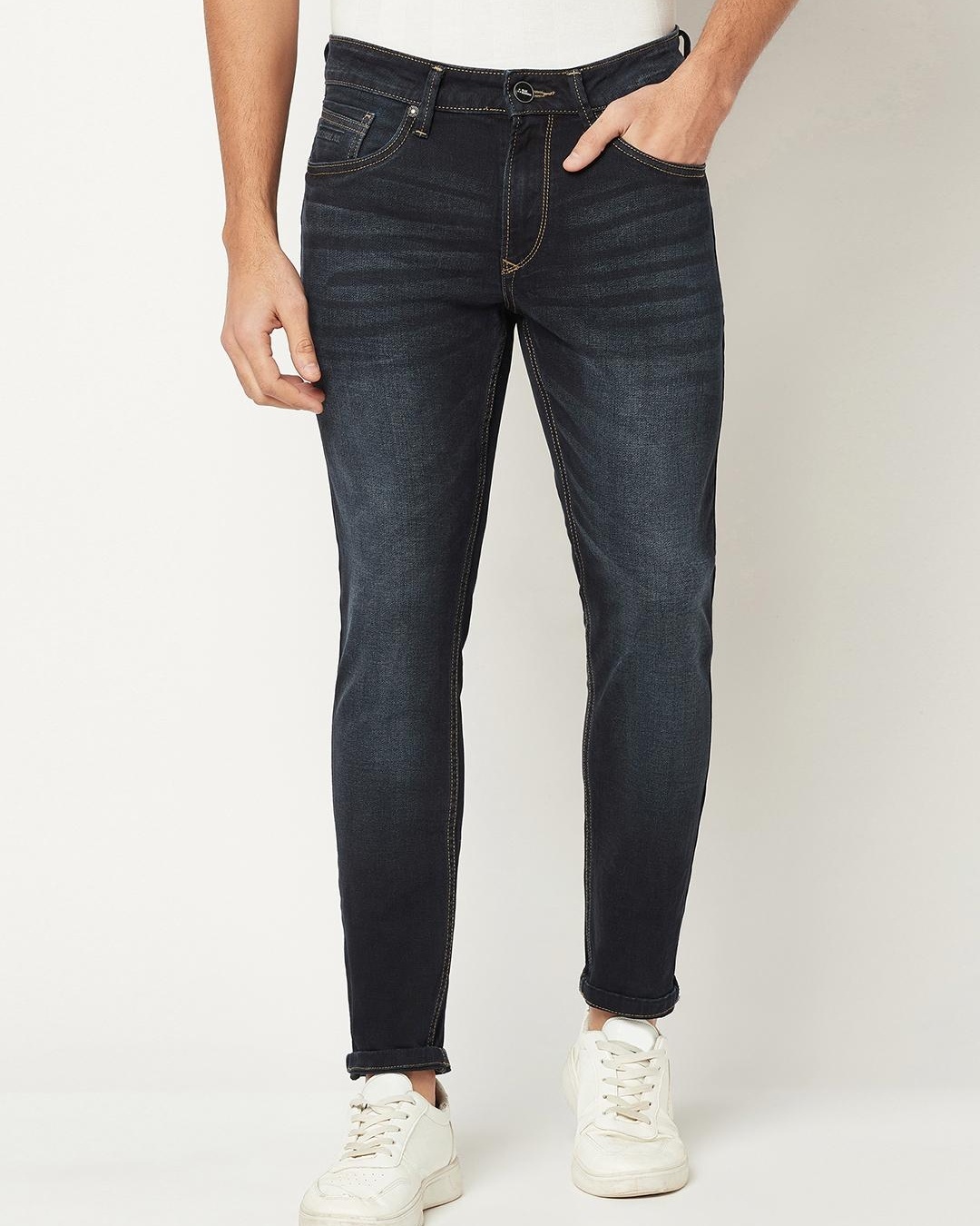 Buy Blue Buddha Men's Blue Washed Jeans for Men Blue Online at Bewakoof