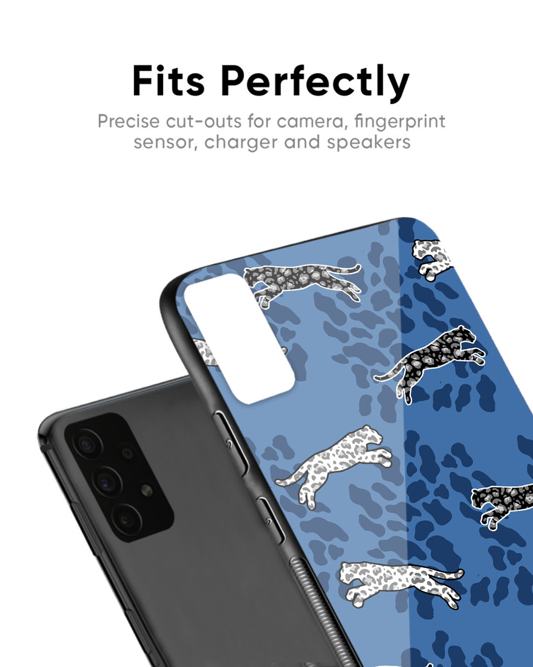 Shop Blue Cheetah Premium Glass Case for OnePlus 7 Pro (Shock Proof, Scratch Resistant)-Back