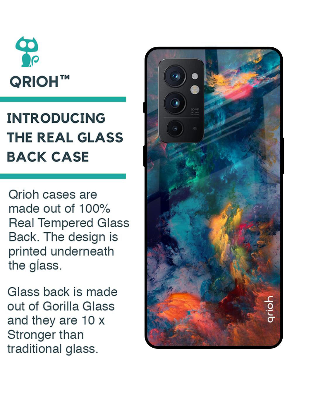 Shop Cloudburst Printed Premium Glass Cover for OnePlus 9RT(Shock Proof, Lightweight)-Back
