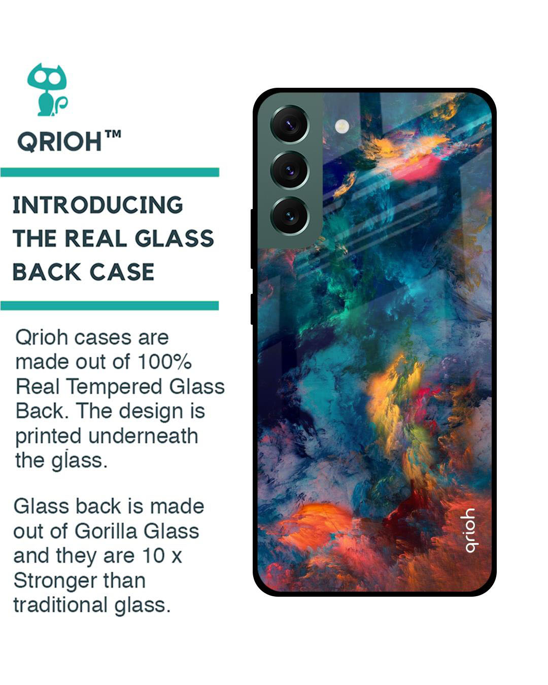 Shop Cloudburst Printed Premium Glass Cover for Samsung Galaxy S22 Plus 5G (Shock Proof, Lightweight)-Back