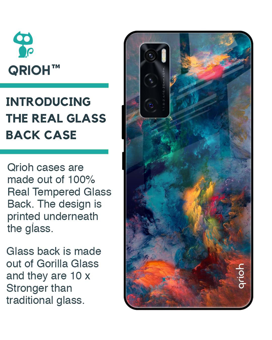 Shop Cloudburst Printed Premium Glass Cover for Vivo V20 SE (Shock Proof, Lightweight)-Back