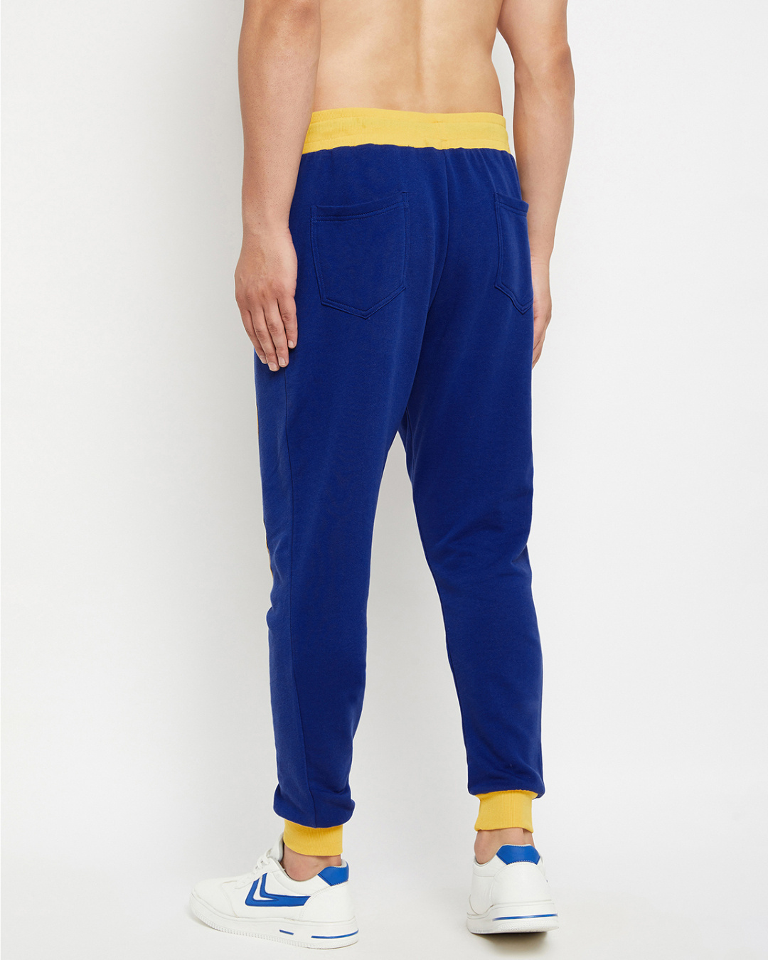 Shop Blue Oversized Melted Smiley Print Sweatpant-Back
