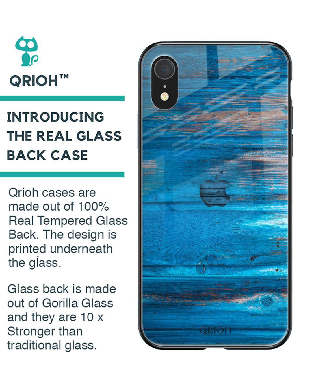 Shop Patina Finish Printed Premium Glass Cover for iPhone XR(Shock Proof, Lightweight)-Back