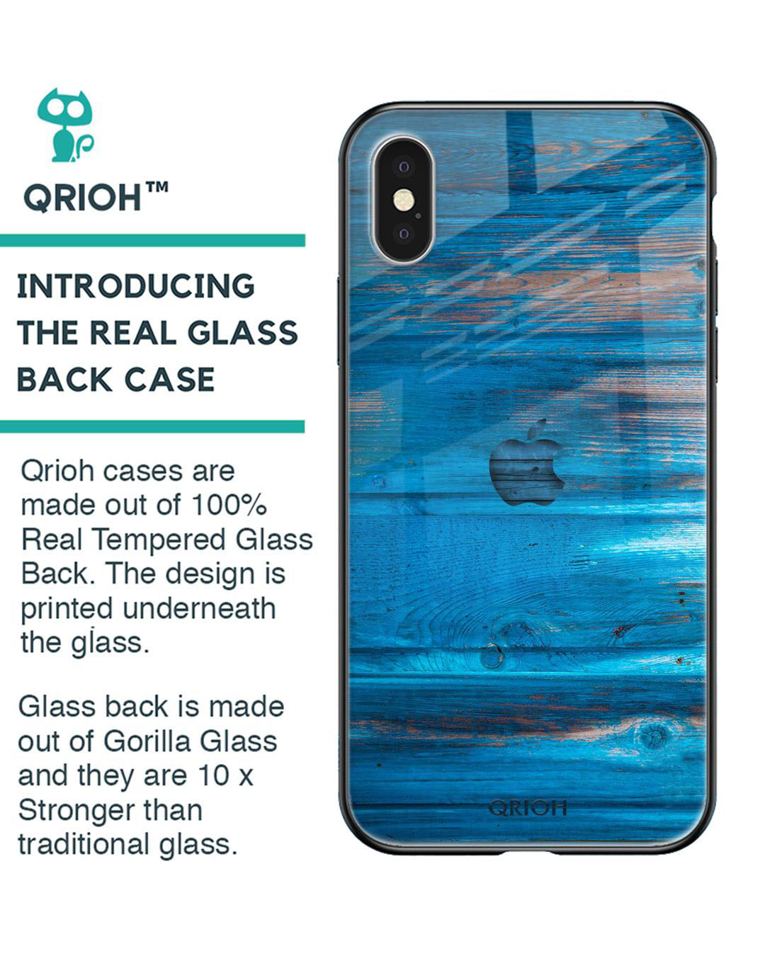 Shop Patina Finish Printed Premium Glass Cover for iPhone XS Max (Shock Proof, Lightweight)-Back