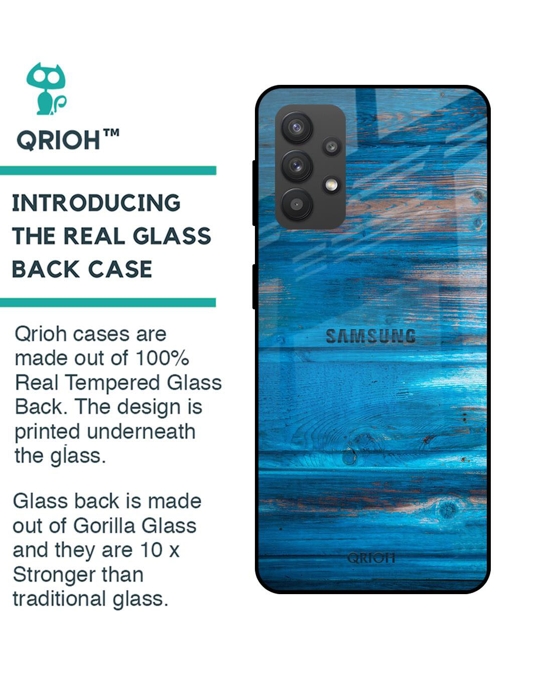 Shop Patina Finish Printed Premium Glass Cover for Samsung Galaxy M32 5G (Shock Proof, Lightweight)-Back