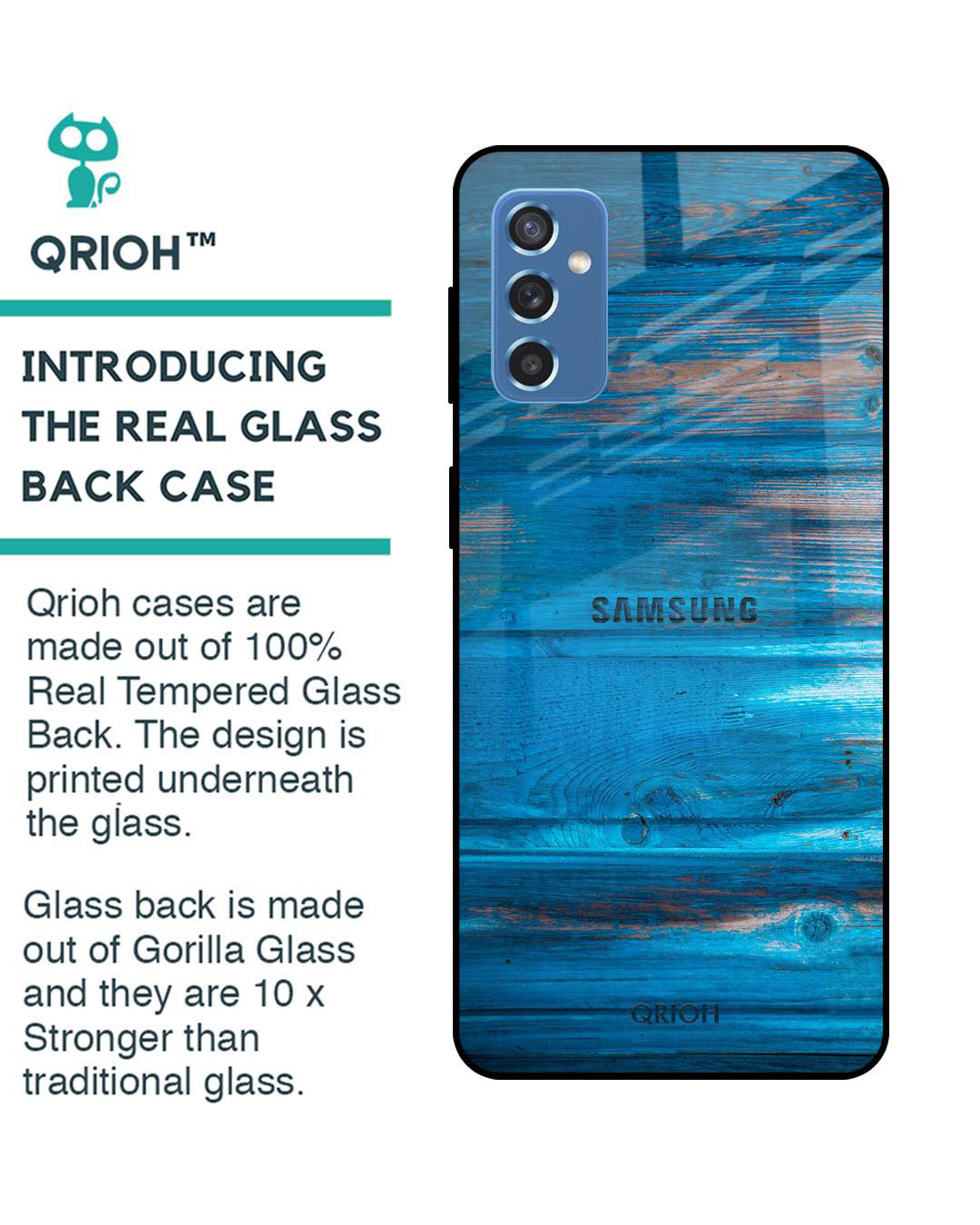 Shop Patina Finish Printed Premium Glass Cover for Samsung Galaxy M52 5G(Shock Proof, Lightweight)-Back