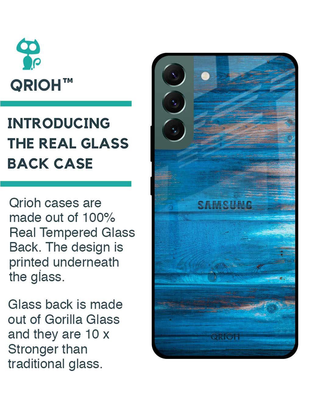 Shop Patina Finish Printed Premium Glass Cover for Samsung Galaxy S22 Plus 5G (Shock Proof, Lightweight)-Back