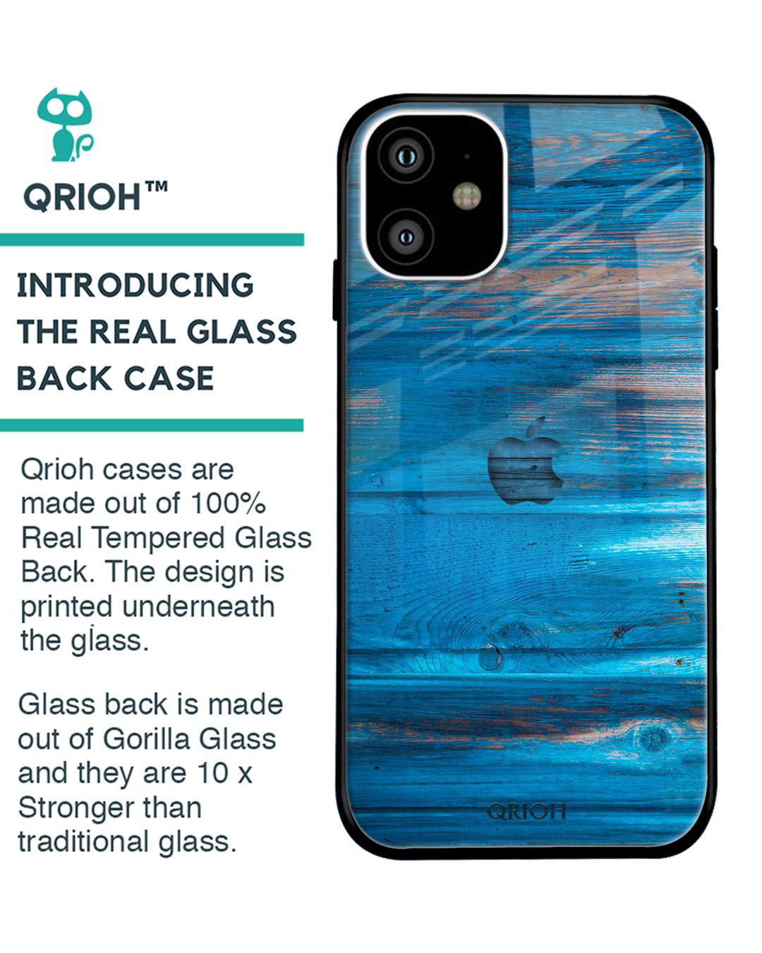 Shop Patina Finish Printed Premium Glass Cover for iPhone 11(Shock Proof, Lightweight)-Back