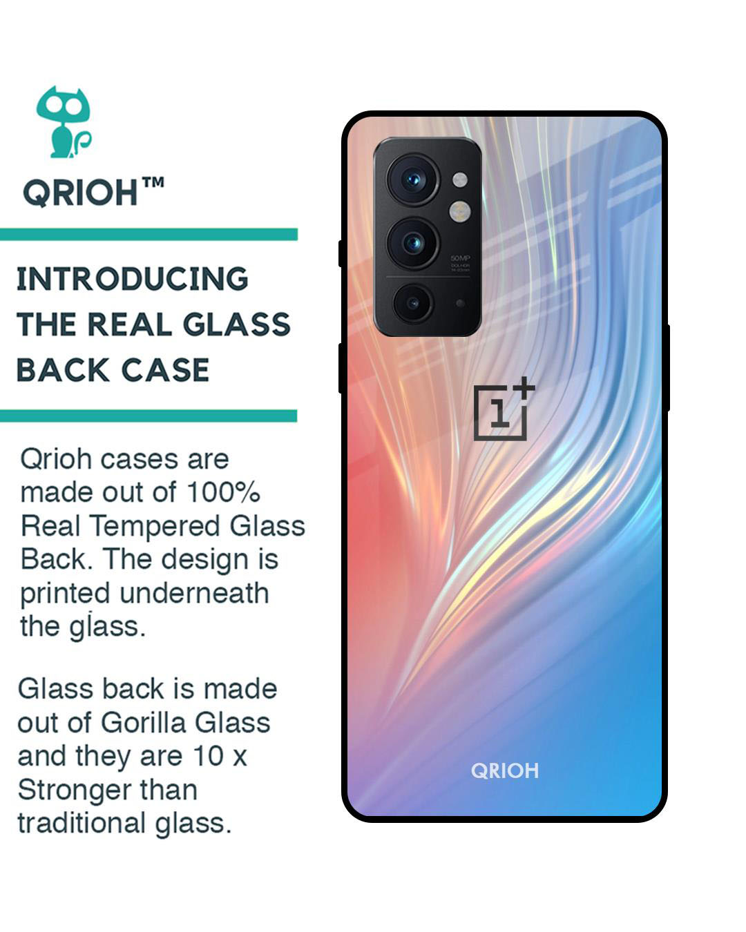 Shop Mystic Aurora Printed Premium Glass Cover for OnePlus 9RT (Shock Proof, Lightweight)-Back