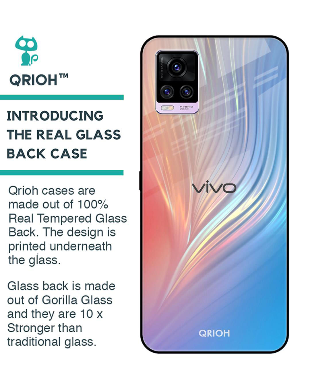 Shop Mystic Aurora Printed Premium Glass Cover for Vivo V20 Pro (Shock Proof, Lightweight)-Back