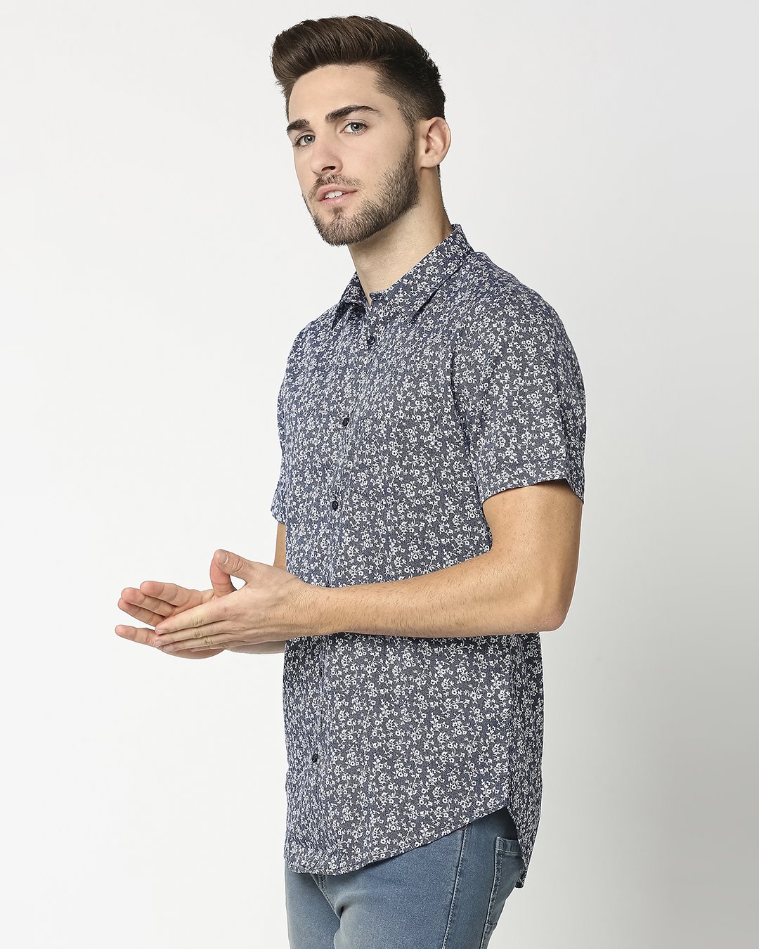ShopAOP Satin Print Half Sleeve Shirt-Design