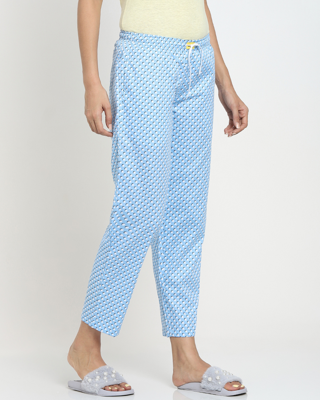 Shop Blue Polka All Over Print Pyjamas-Back