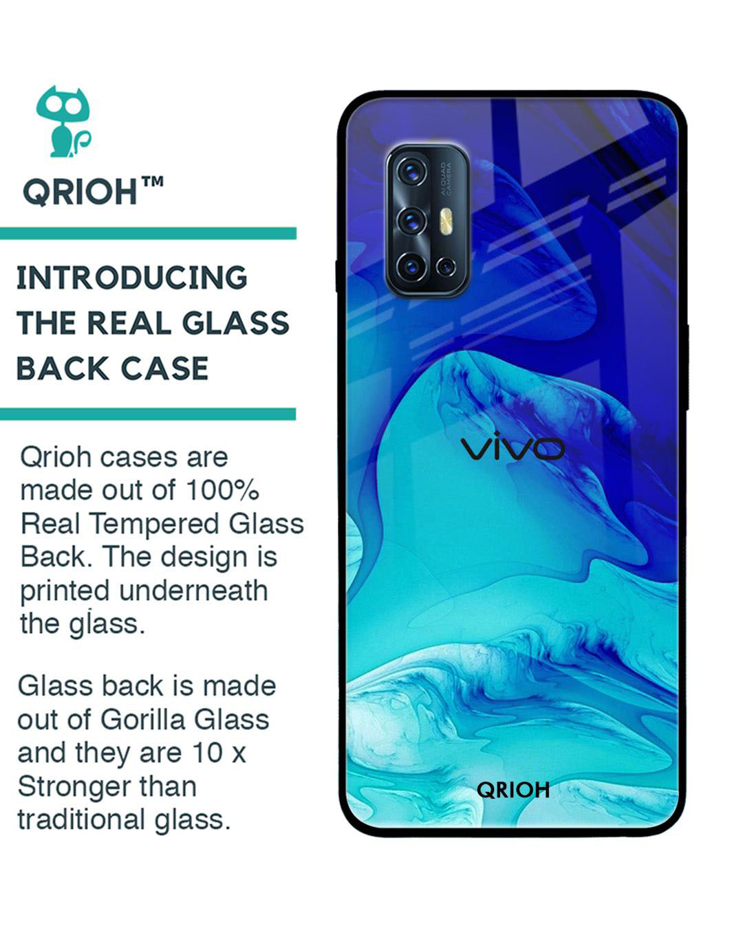 Shop Raging Tides Printed Premium Glass Cover for Vivo V19 (Shock Proof, Lightweight)-Back