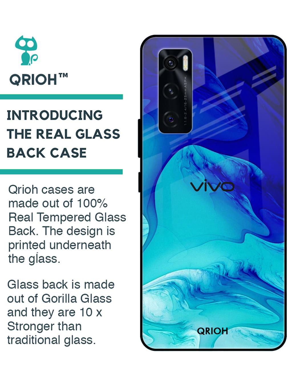 Shop Raging Tides Printed Premium Glass Cover for Vivo V20 SE (Shock Proof, Lightweight)-Back