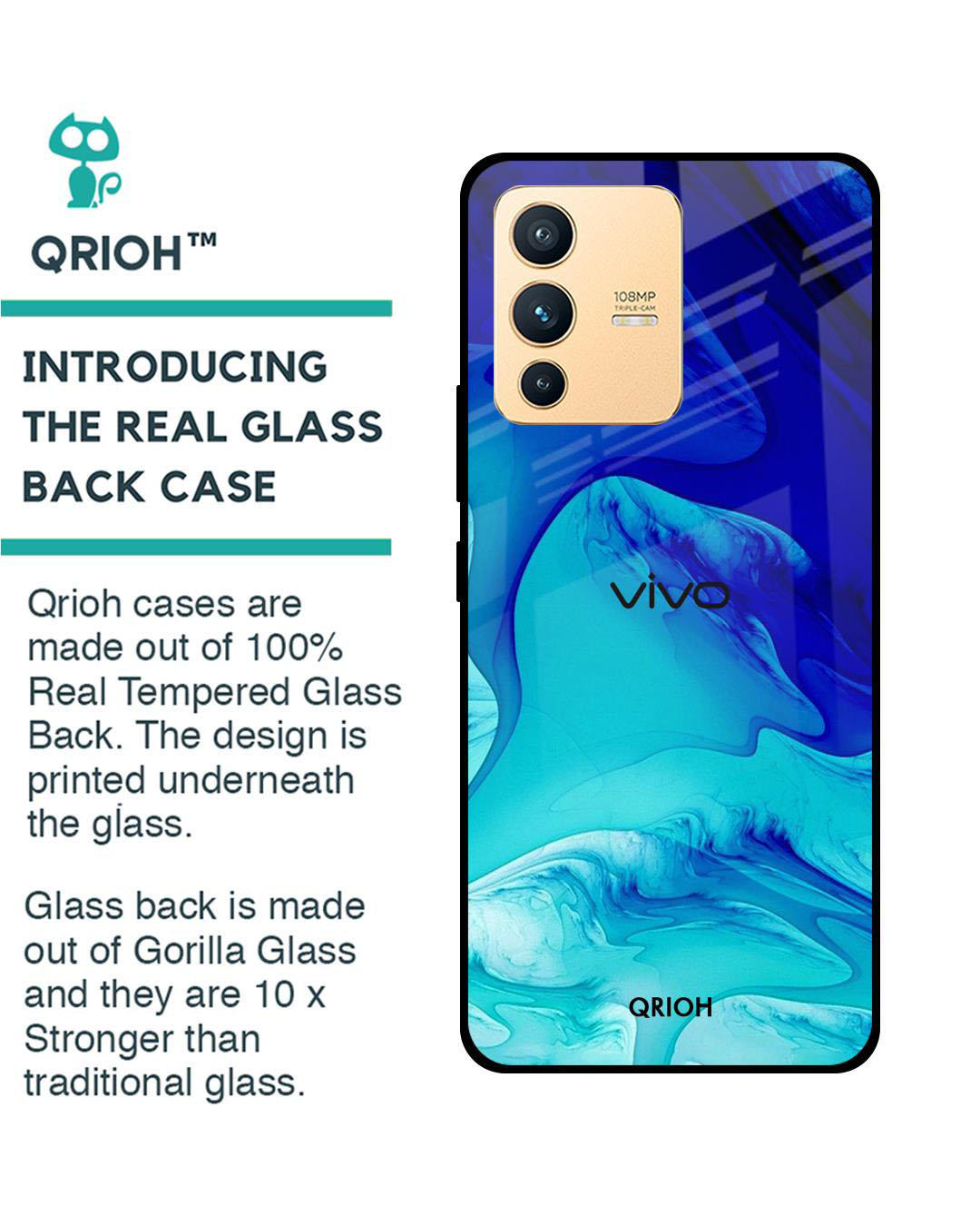 Shop Raging Tides Printed Premium Glass Cover for Vivo V23 Pro 5G (Shock Proof, Lightweight)-Back