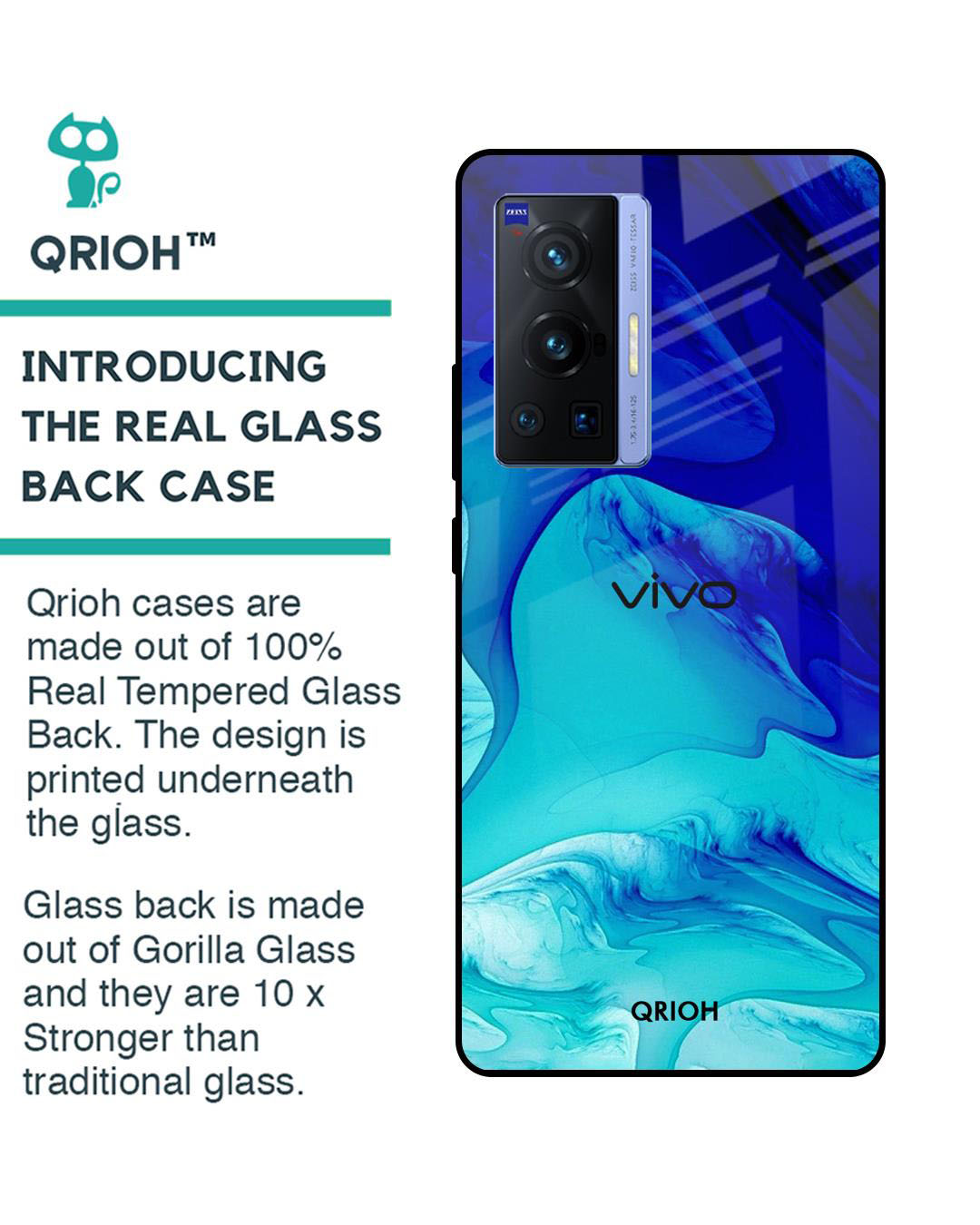 Shop Raging Tides Printed Premium Glass Cover for Vivo X70 Pro (Shock Proof, Lightweight)-Back