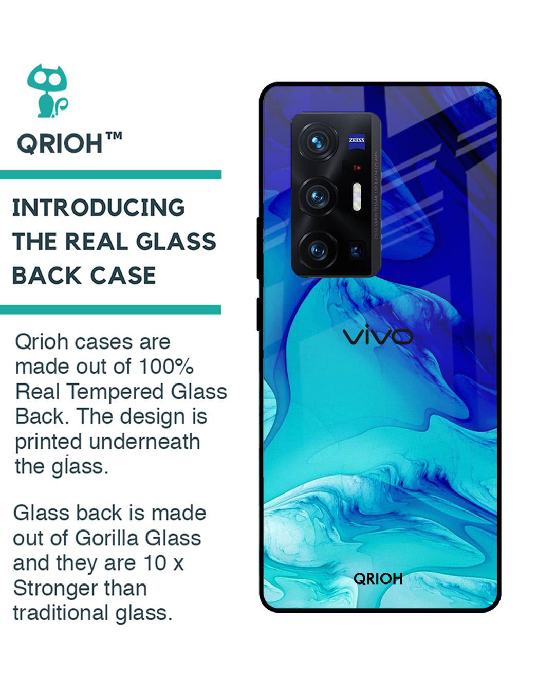 Shop Raging Tides Printed Premium Glass Cover for Vivo X70 Pro Plus (Shock Proof, Lightweight)-Back