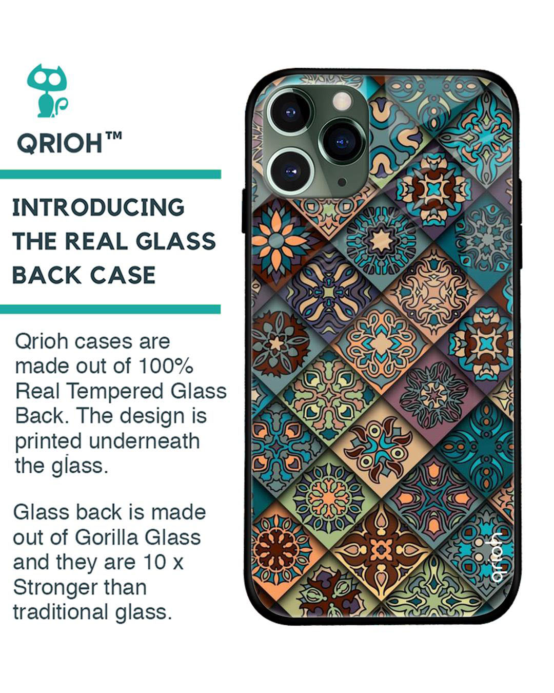 Shop Retro Art Printed Premium Glass Cover for iPhone 11 Pro(Shock Proof, Lightweight)-Back