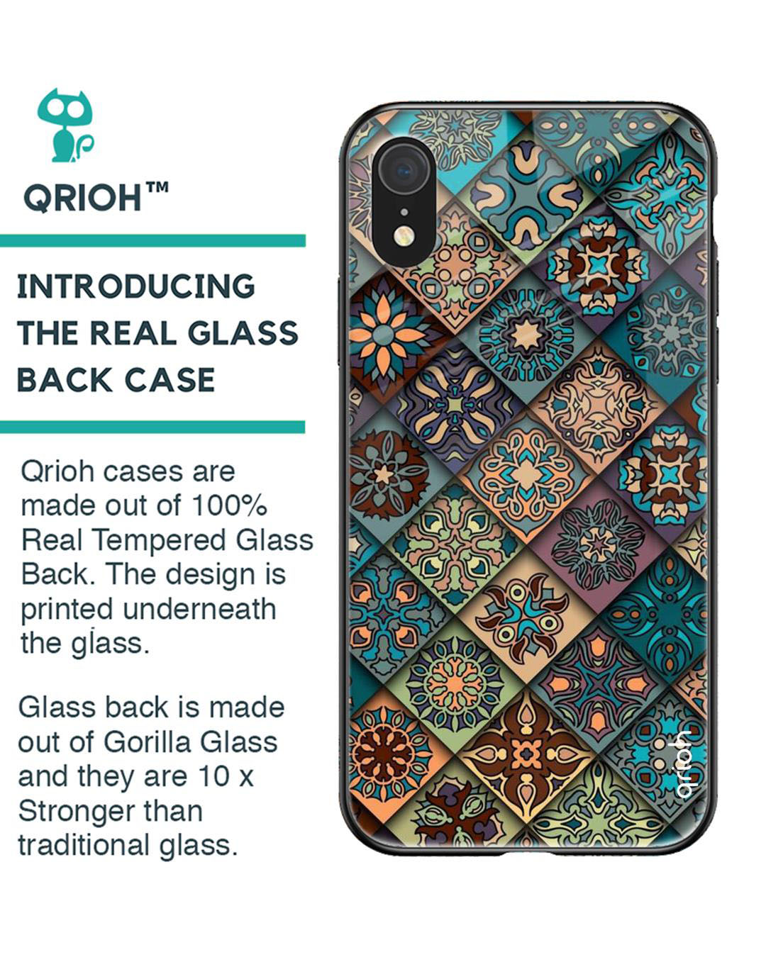 Shop Retro Art Printed Premium Glass Cover for iPhone XR(Shock Proof, Lightweight)-Back