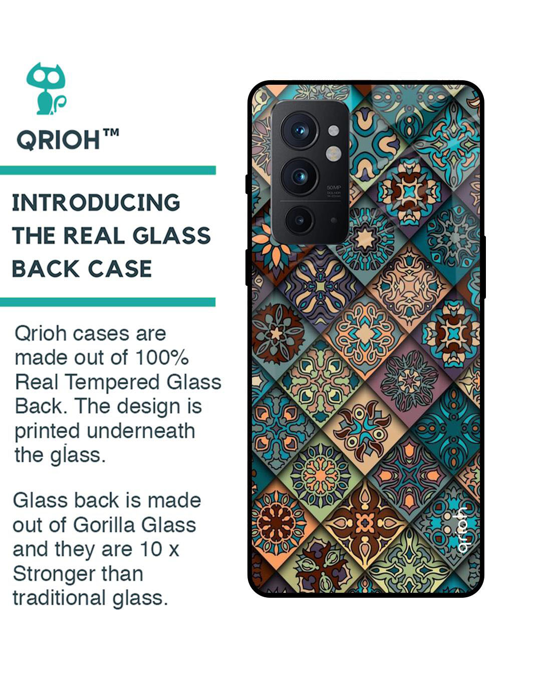 Shop Retro Art Printed Premium Glass Cover for OnePlus 9RT (Shock Proof, Lightweight)-Back